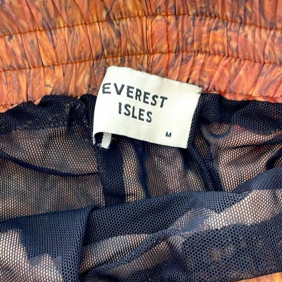 Everest Isles Luxury Swim Trunks – Marble PrintBrown & OrangeMen’s Medium